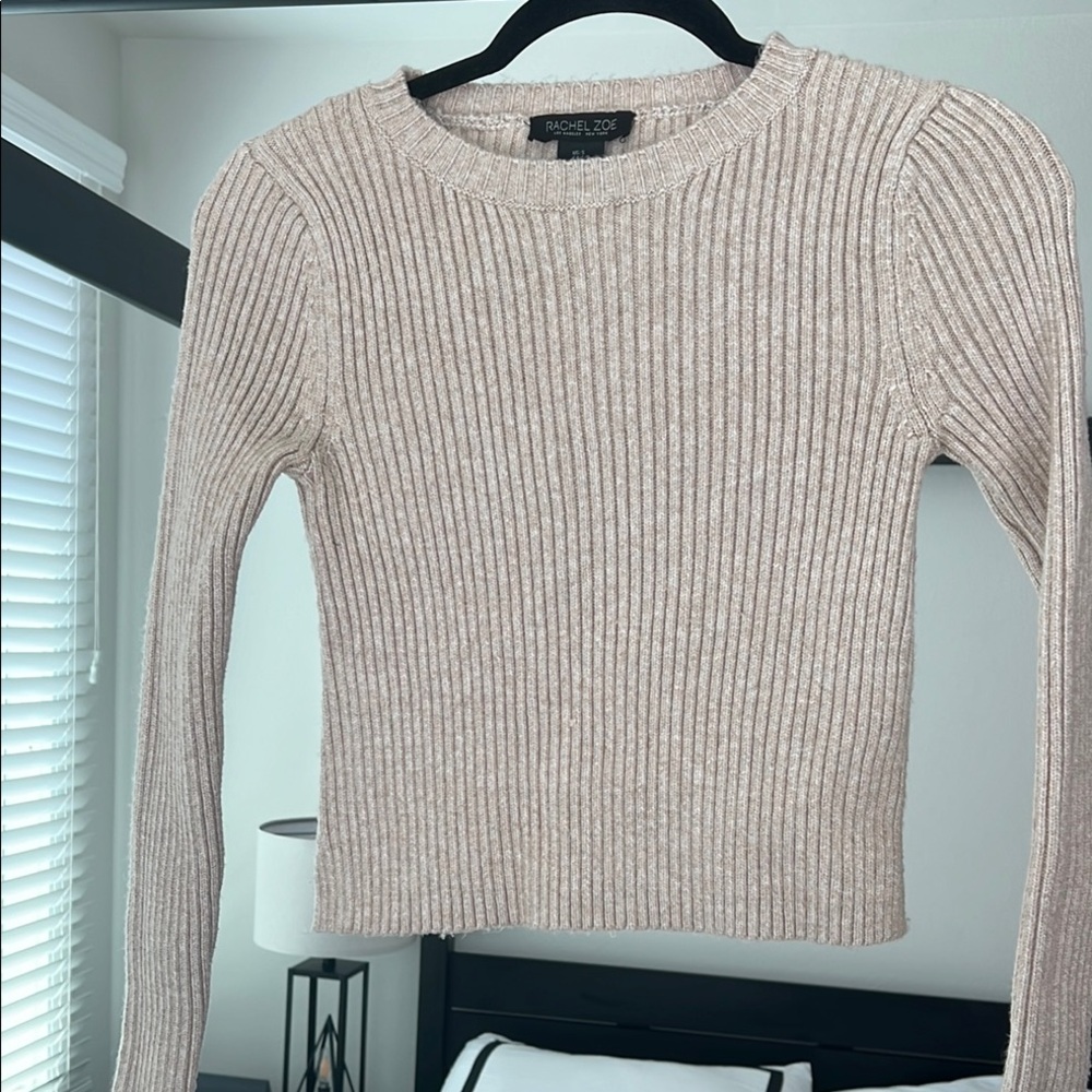 Rachel Zoe Cream Ribbed Sweater
